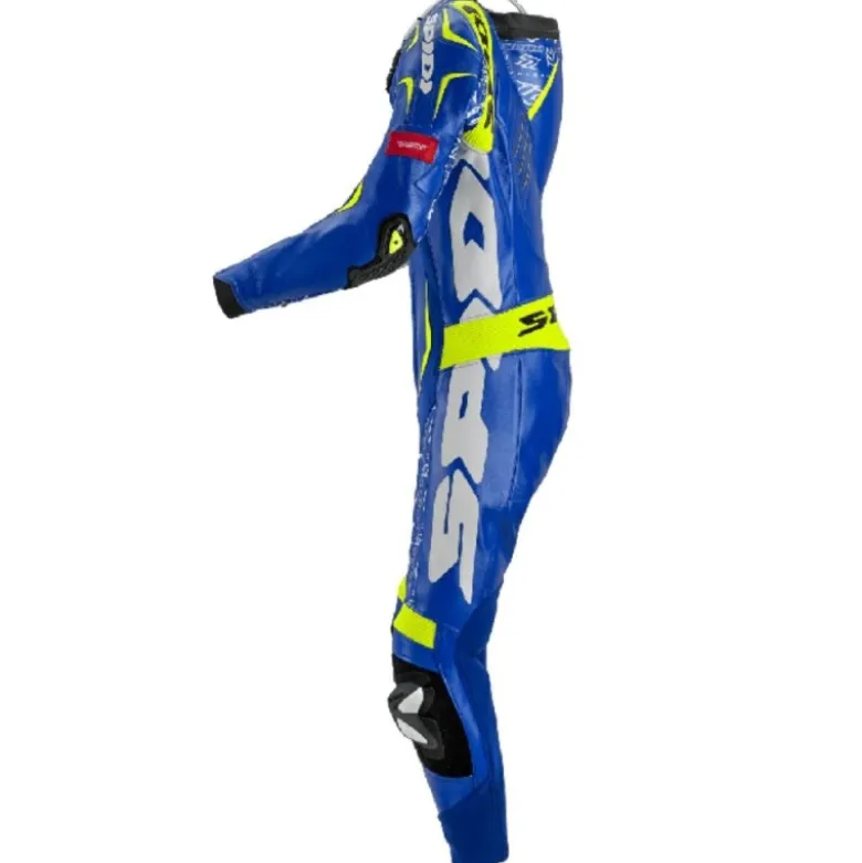 Tuta Intera In Pelle Spidi Track Wind Replica Evo Blu Giallo