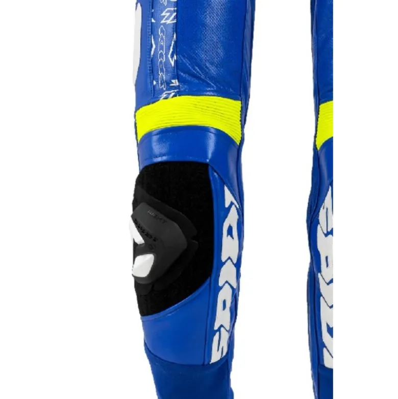 Tuta Intera In Pelle Spidi Track Wind Replica Evo Blu Giallo