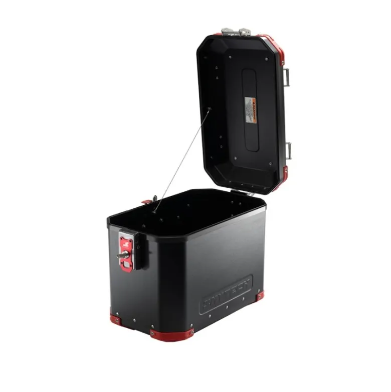 Valigia Laterale MyTech Model-x 48 Litri Nero Angolari Rossi